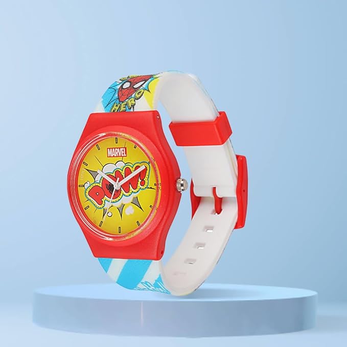 Marvel Spider-Man Kids Watch for Boys (Ages 6–12) | Avenger Super Hero POW! Comic Style Analog Wrist Watch