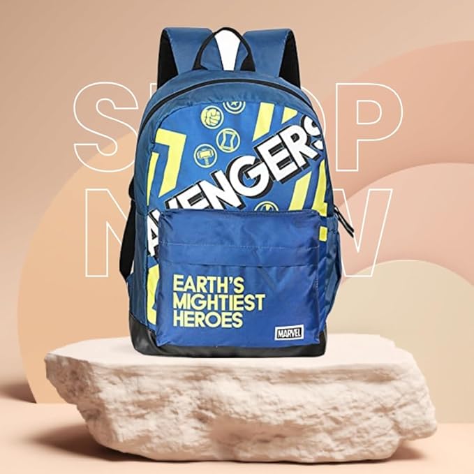 Marvel Avengers 17 Inch | 22 Ltrs Casual Backpack with Faux Leather Base