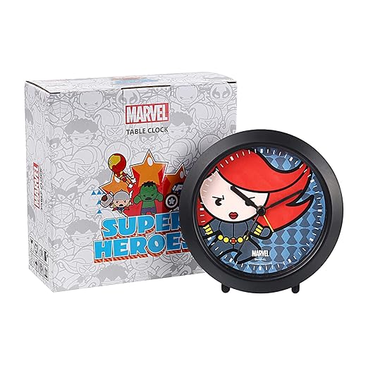Marvel Alarm Table Clock Analogue Round Shape Alarm Watch Table Clock Small Clock for Study Table