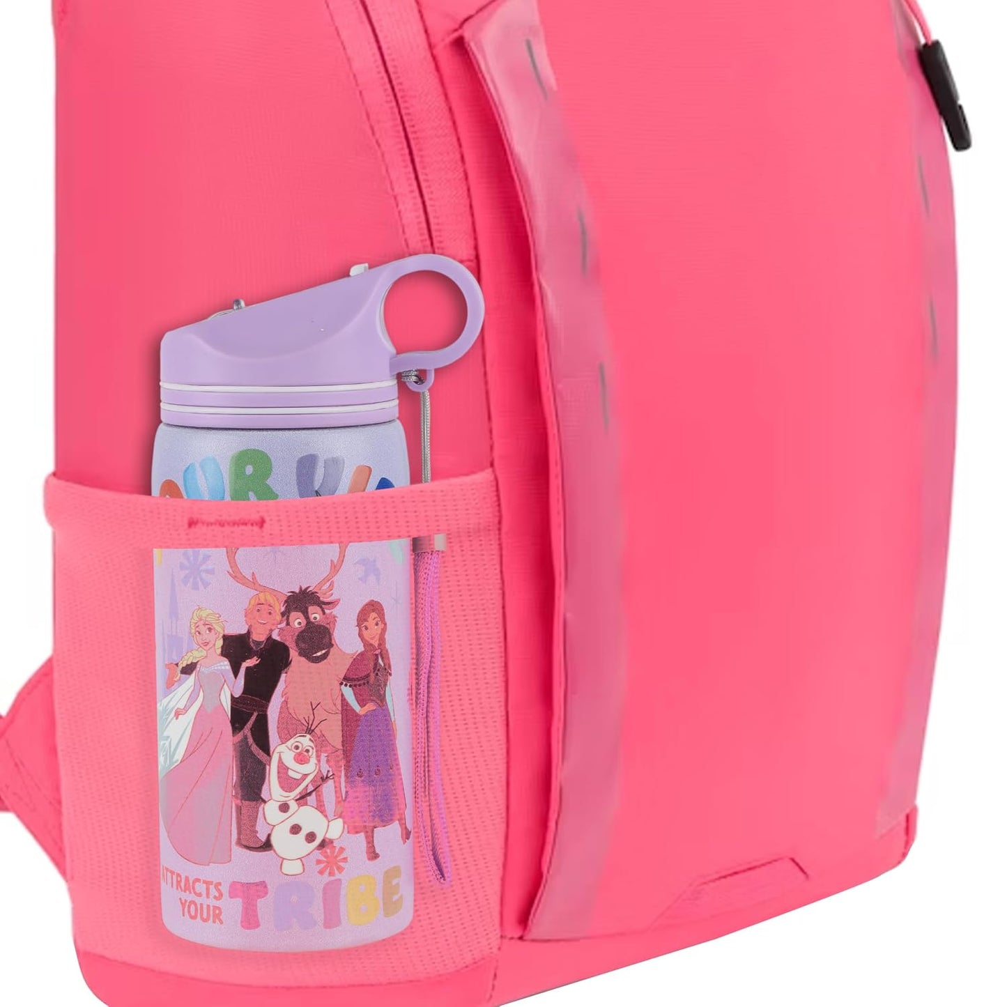 Disney Frozen Stainless Steel Water Bottle for Kids, Leakproof Sipper Bottle with Carry Loop, BPA-Free Metal Water Bottle for School, Travel, Picnic, Sports & Daily Hydration for Girls (Lavender)