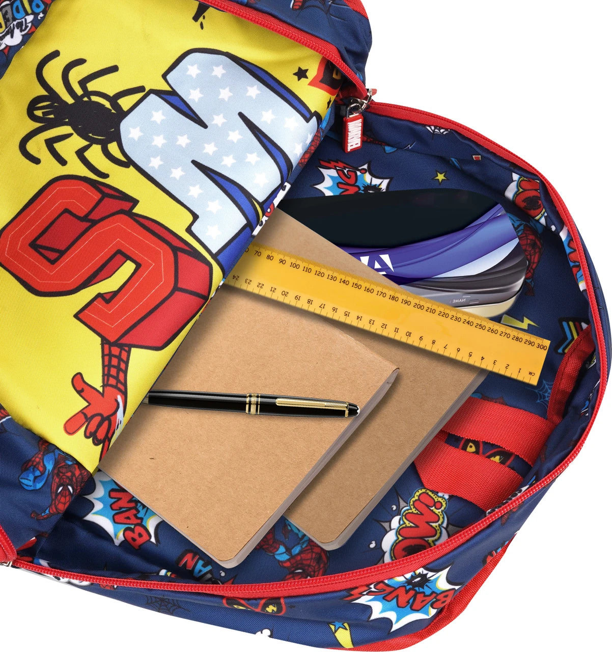 MARVEL Small 18 L Backpack Avengers Spiderman Unisex Kids Reversible School Bag | Yellow, Red and Blue (Blue, Yellow)