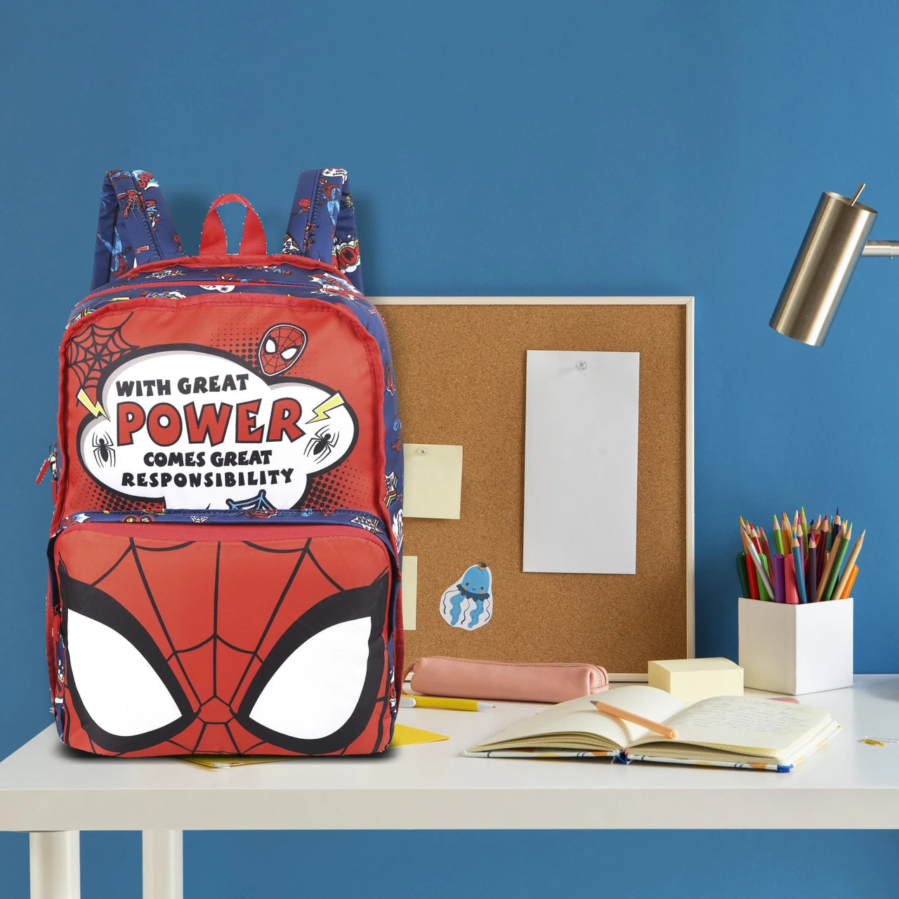 MARVEL Small 18 L Backpack Avengers Spiderman Unisex Kids Reversible School Bag | Yellow, Red and Blue (Blue, Yellow)