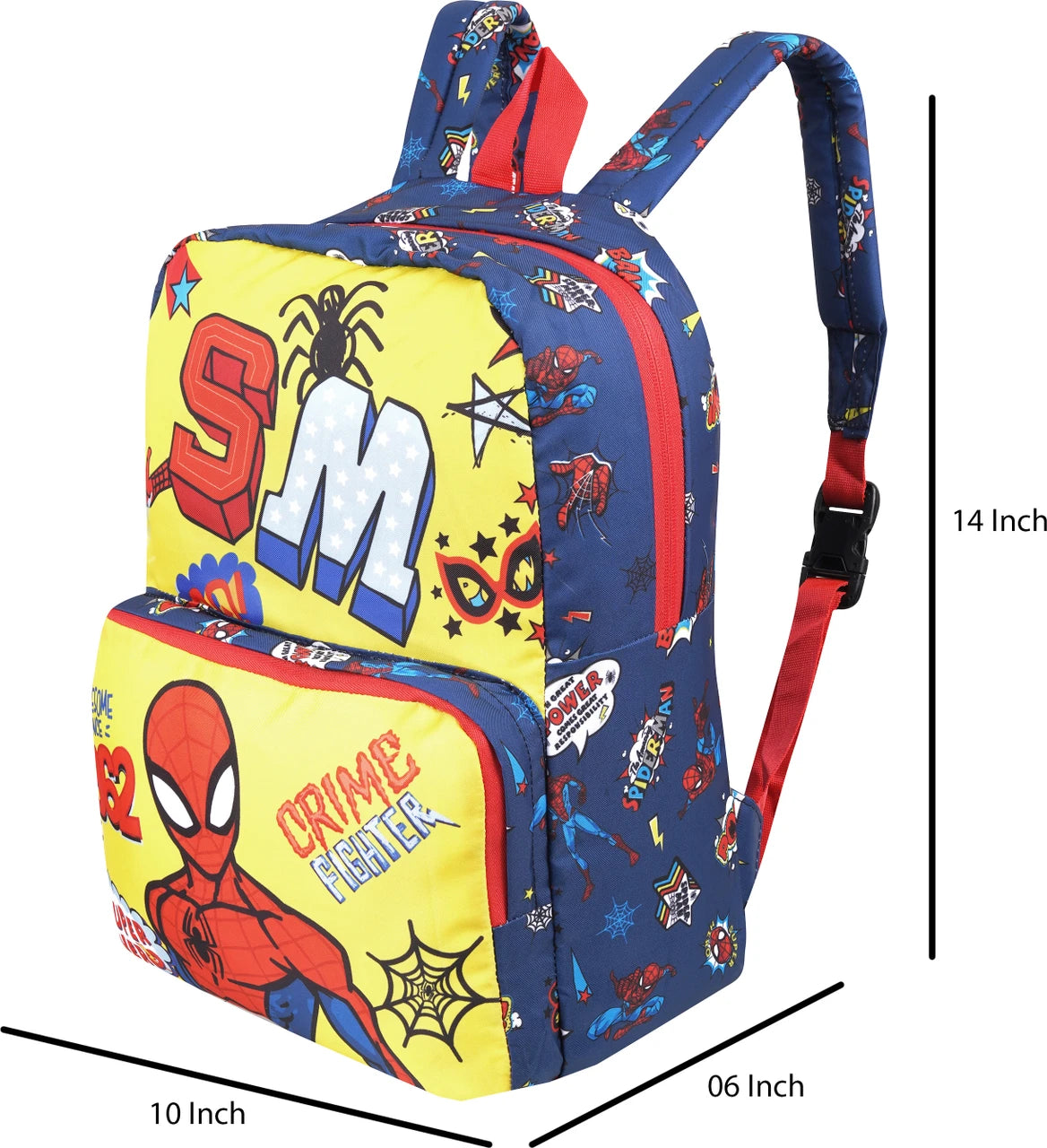 MARVEL Small 18 L Backpack Avengers Spiderman Unisex Kids Reversible School Bag | Yellow, Red and Blue (Blue, Yellow)