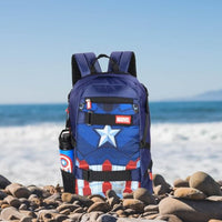 Marvel Avengers Captain America 29 liters Linen Polyester Durable Fabric Office Backpack -AZ 250, Multicolor