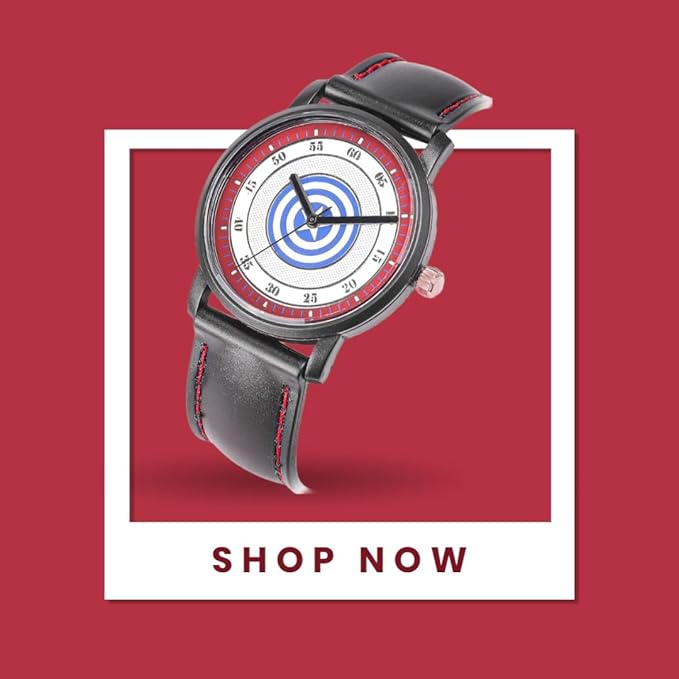 Marvel Captain America Leather Strap Analog Wrist Watch for Men (Black/Blue/Red) | AZ352