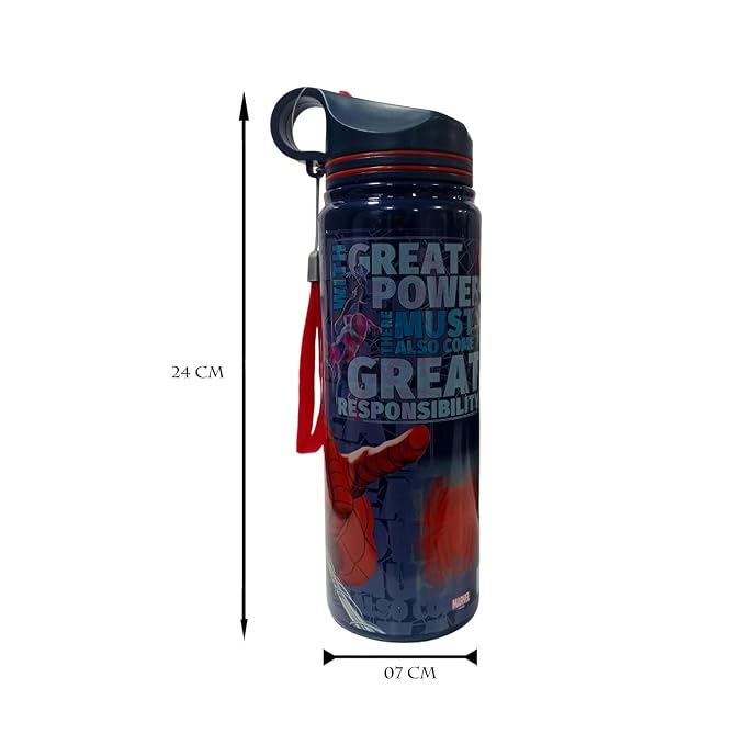 Marvel Spider-Man Insulated Stainless Steel Water Bottle 500ml | Kids Leak-Proof Flask with Flip Lid & Strap | Hot & Cold Vacuum Bottle | BPA-Free School Water Bottle for Boys