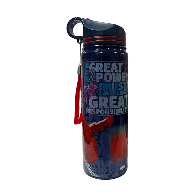 Marvel Spider-Man Insulated Stainless Steel Water Bottle 500ml | Kids Leak-Proof Flask with Flip Lid & Strap | Hot & Cold Vacuum Bottle | BPA-Free School Water Bottle for Boys