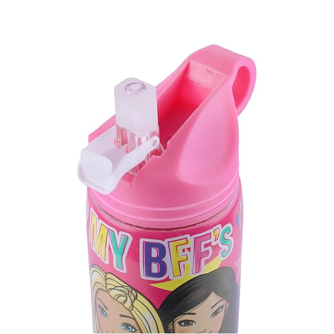 Disney Princess Stainless Steel Sipper Water Bottle for girls, Leak-Proof, BPA-Free Bottle for Girls with Carry Strap – Ideal for School, Picnic, Sports, Travel – 500ml Pink
