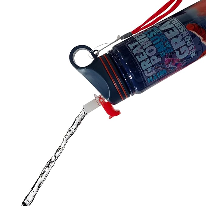 Marvel Spider-Man Insulated Stainless Steel Water Bottle 500ml | Kids Leak-Proof Flask with Flip Lid & Strap | Hot & Cold Vacuum Bottle | BPA-Free School Water Bottle for Boys