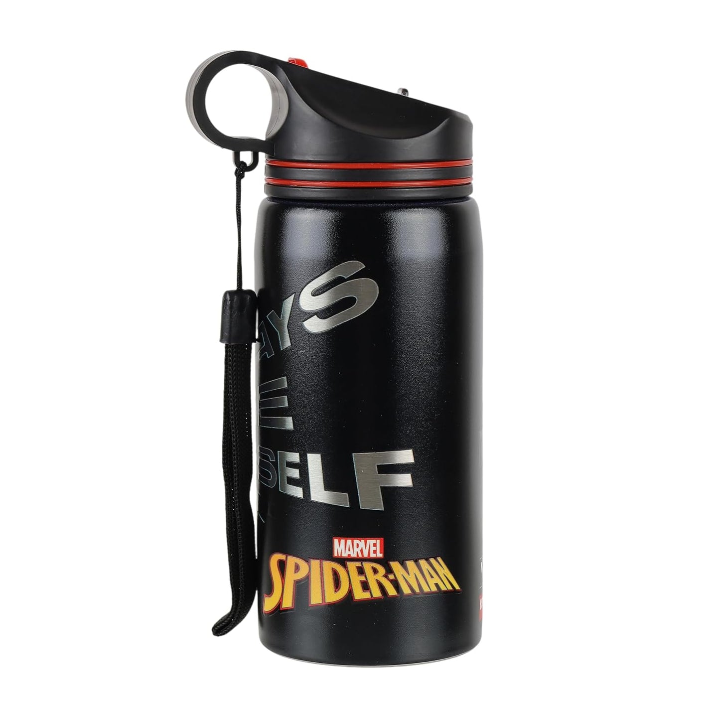 Marvel Spider-Man Stainless Steel Water Bottle for Kids, Leakproof Sports Sipper Bottle with Flip Top Lid, BPA-Free Reusable Drinking Bottle for School, Travel, Gym & Outdoor Use 500ml