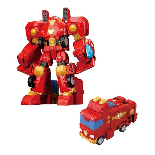 Marvel Transformers Iron Man Mech Suit Truck | Avengers Superhero Transforming Action Figure Toy | Fully Articulated ABS + PV Collectible