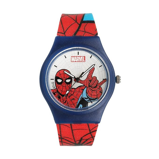 Marvel Spider Man Kids Analog Wrist Watch for Boys | Soft Silicone Strap | Lightweight Comfortable Watch for Children | Adjustable Buckle Casual Daily Wear Watch for Kids