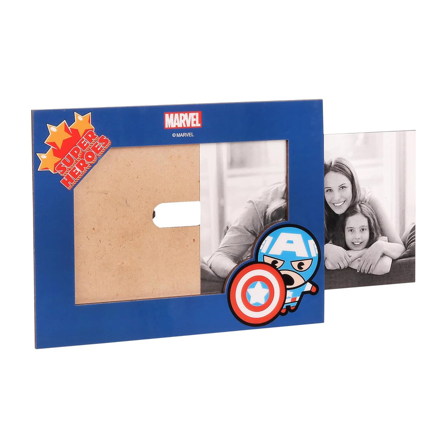 Marvel Avengers Super Hero Captain America Medium Size MDF Photo Frame | Blue& Red | AZ8051