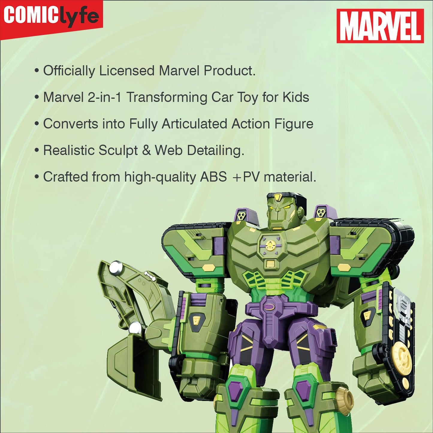 Marvel Hulk Transforming Mech Suit Excavator