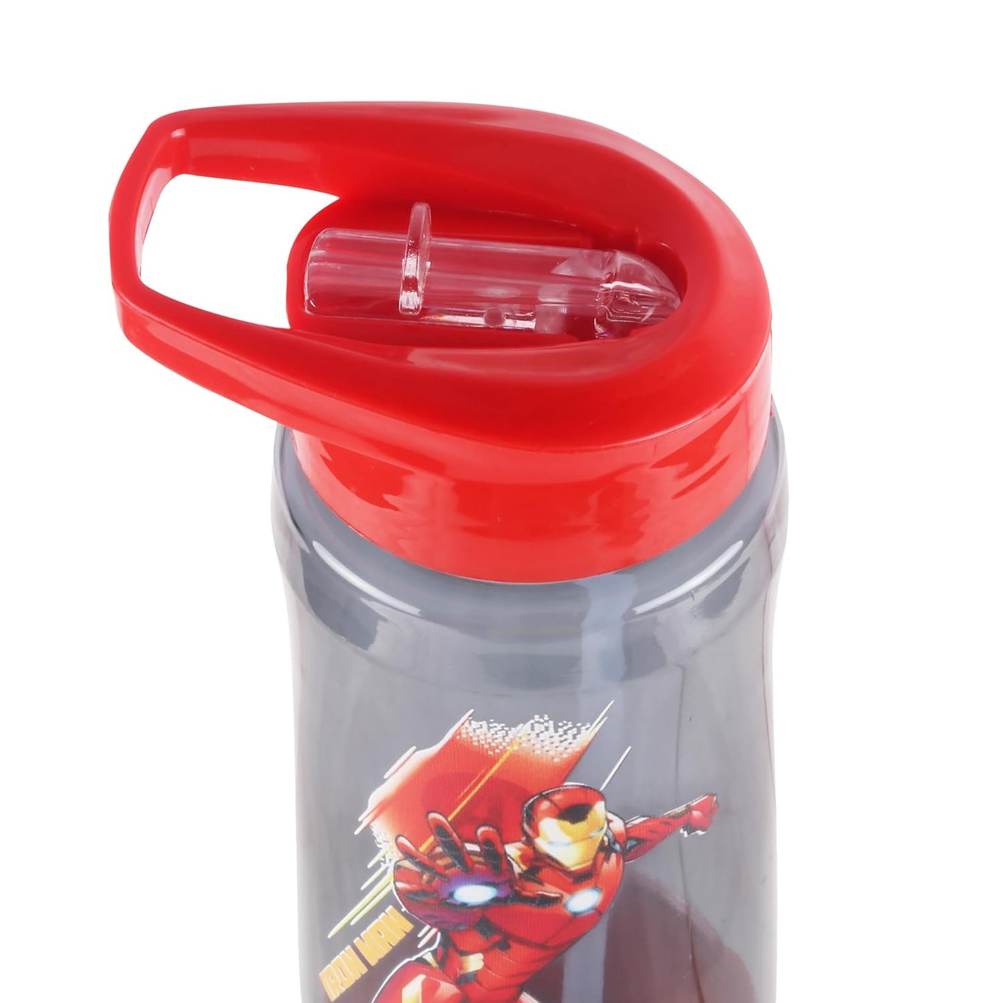 Marvel Avengers Iron Man Kids Water Bottle with Straw