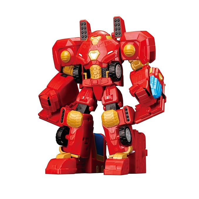 Marvel Transformers Iron Man Mech Suit Truck | Avengers Superhero Transforming Action Figure Toy | Fully Articulated ABS + PV Collectible