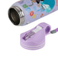 Disney Frozen Stainless Steel Water Bottle for Kids, Leakproof Sipper Bottle with Carry Loop, BPA-Free Metal Water Bottle for School, Travel, Picnic, Sports & Daily Hydration for Girls (Lavender)