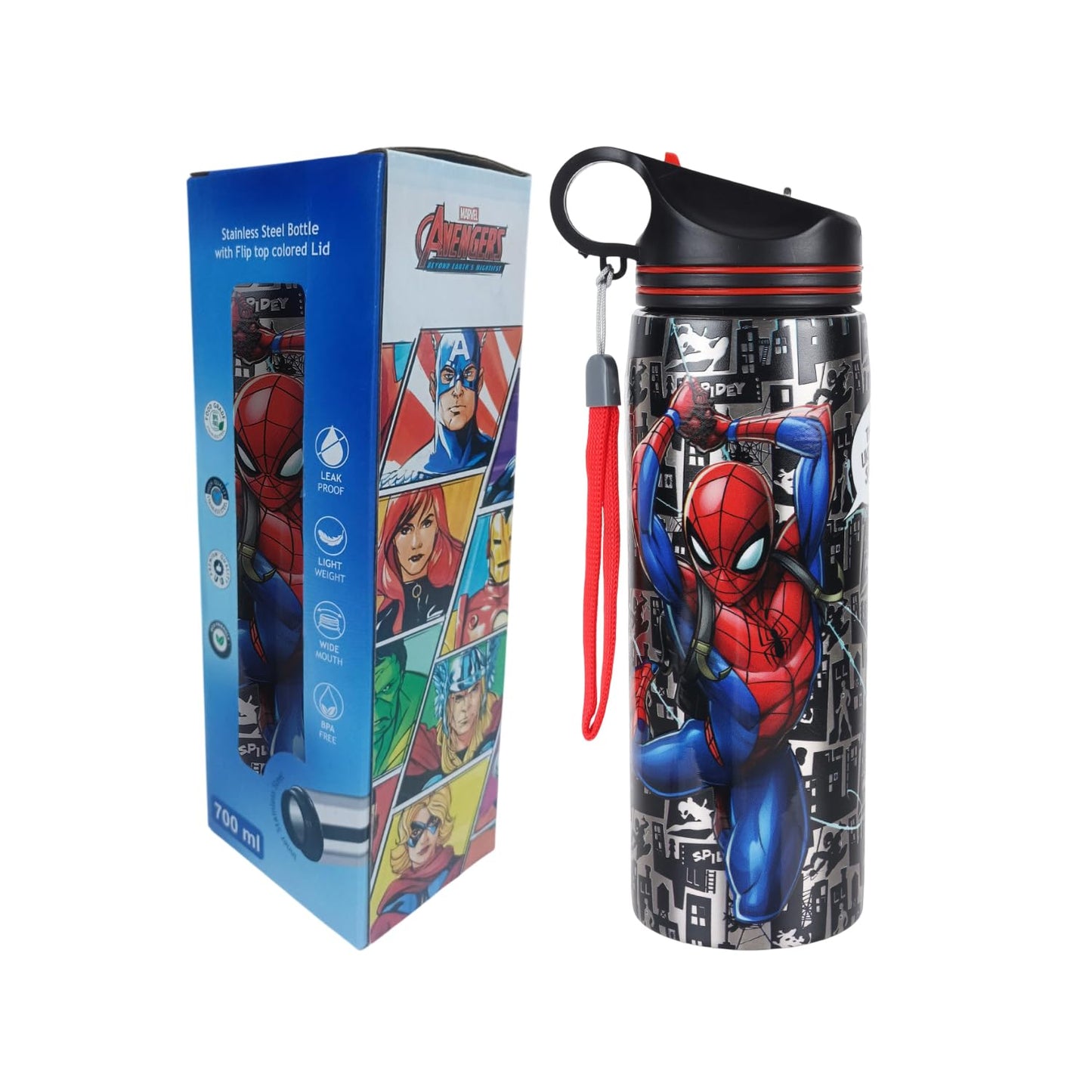 Marvel Avengers Stainless Steel Sipper Water Bottle