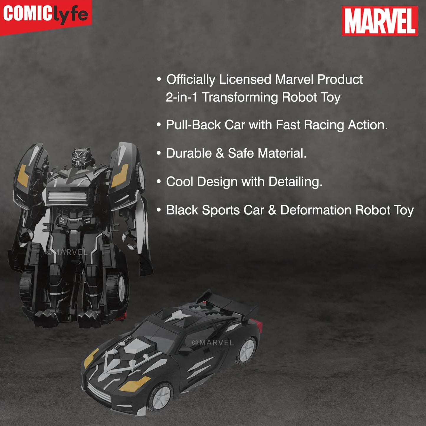 Marvel Robot Car 2-in-1 Transforming Action Figure for Kids