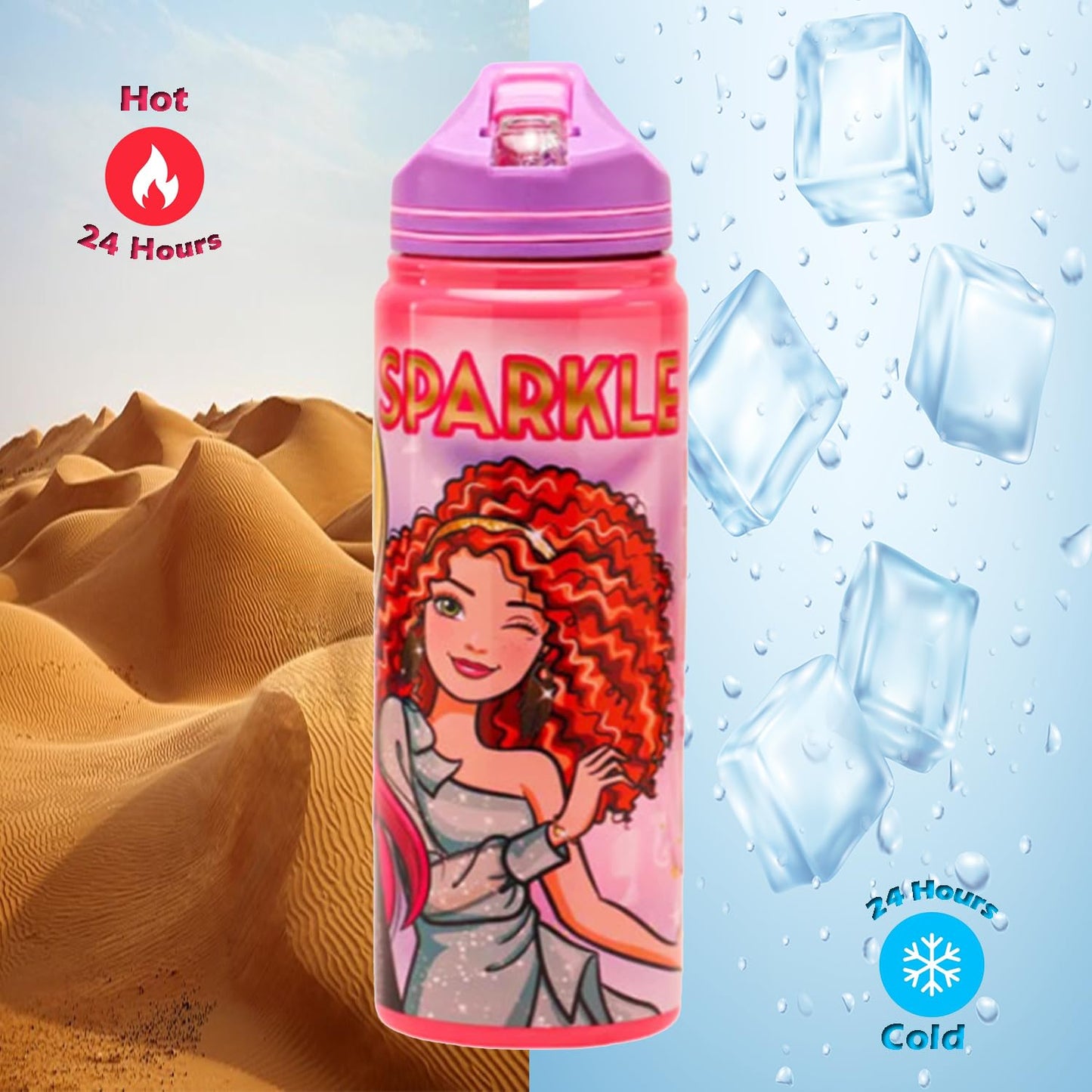Barbie Double Wall Sipper Water Bottle for Kids & Adults