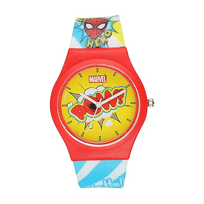 Marvel Spider-Man Kids Watch for Boys (Ages 6–12) | Avenger Super Hero POW! Comic Style Analog Wrist Watch