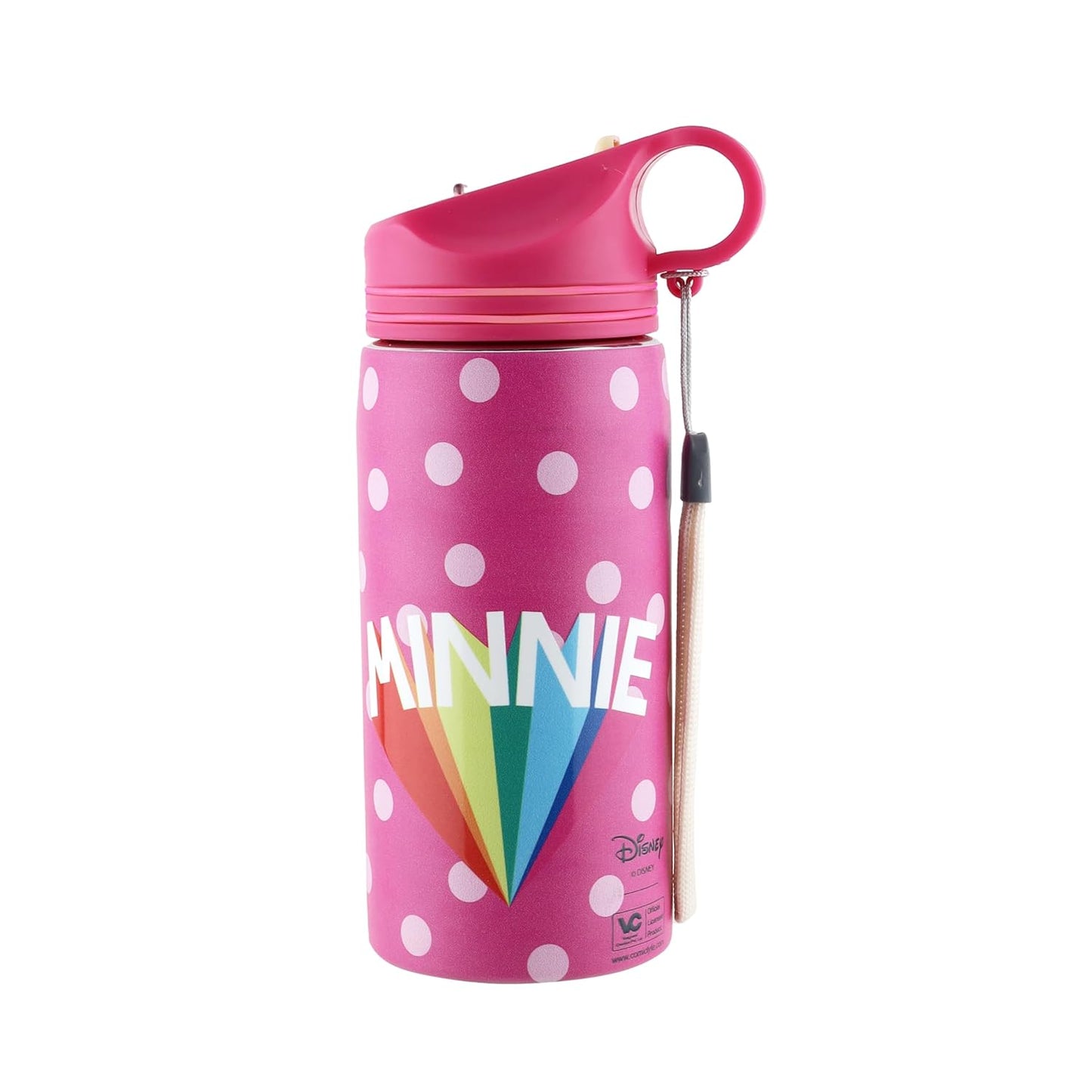 Disney Minnie Mouse 500ml Stainless Steel Sipper Water Bottle