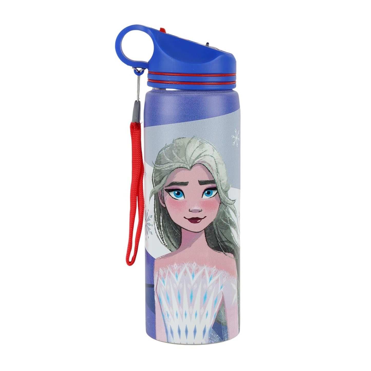 Disney Frozen Stainless Steel Water Bottle for Kids, Leakproof Sipper Bottle with Carry Loop, BPA-Free Metal Water Bottle for School, Travel, Picnic, Sports & Daily Hydration for Girls (Royal Blue)