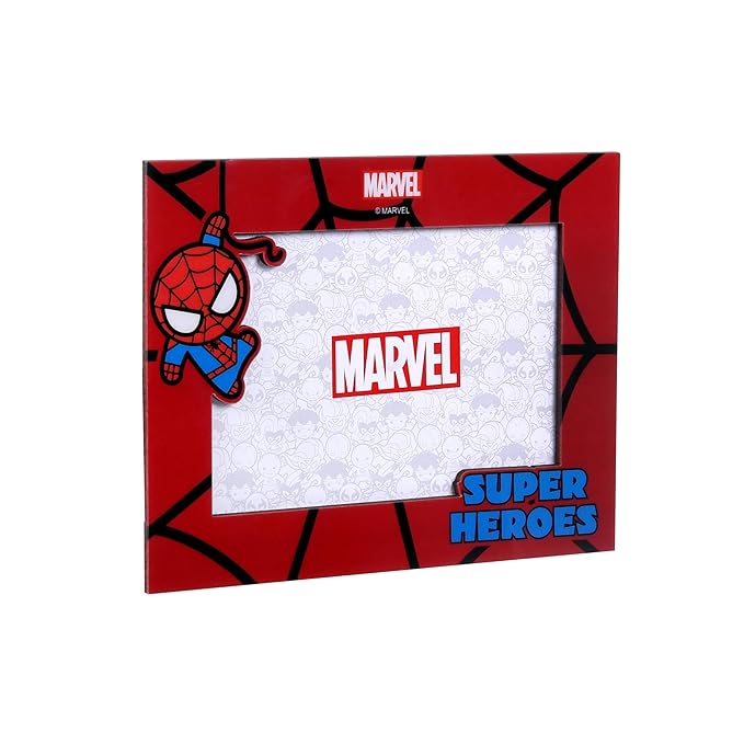 Click to see full view       2+ Marvel Spiderman Tabletop Photo Frame for Kids | Superhero Picture Frame with Acrylic Cover
