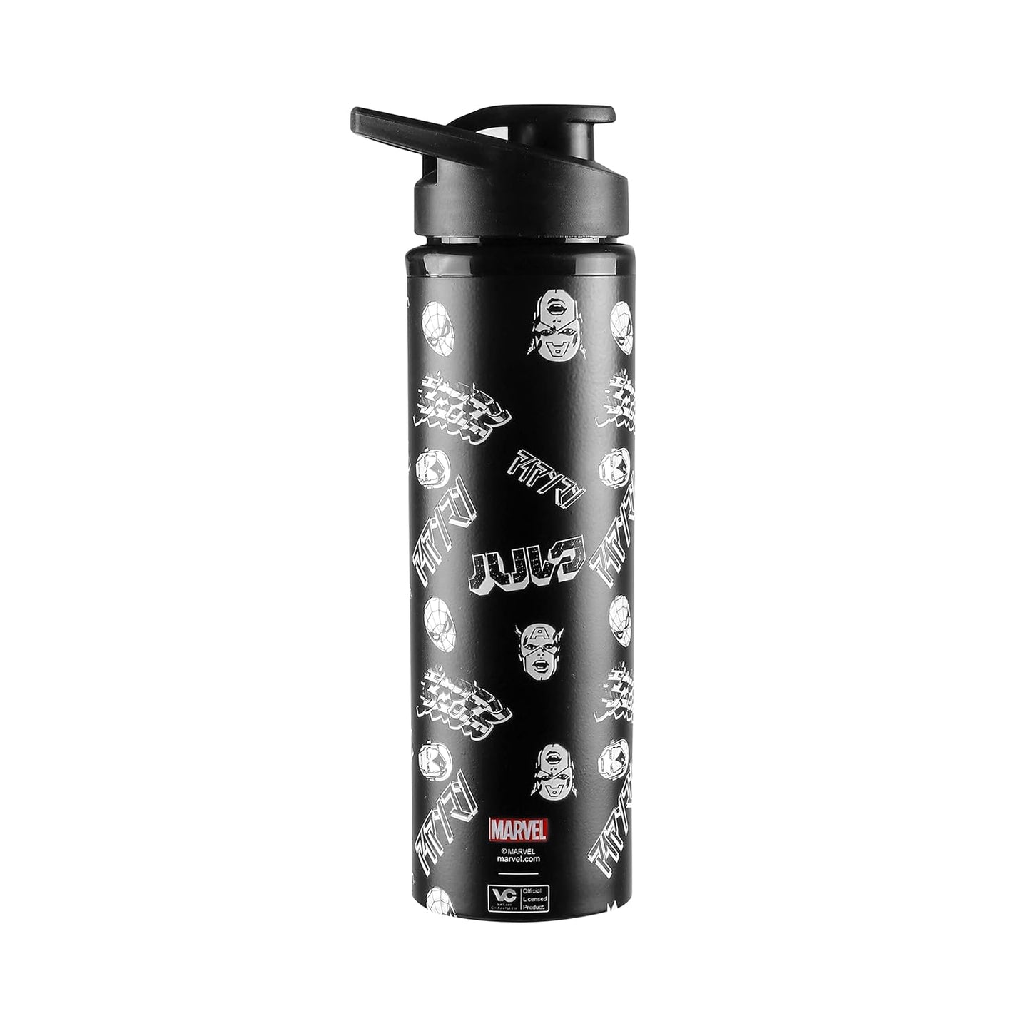 Marvel Superheroes Face Black Sipper Water Bottle