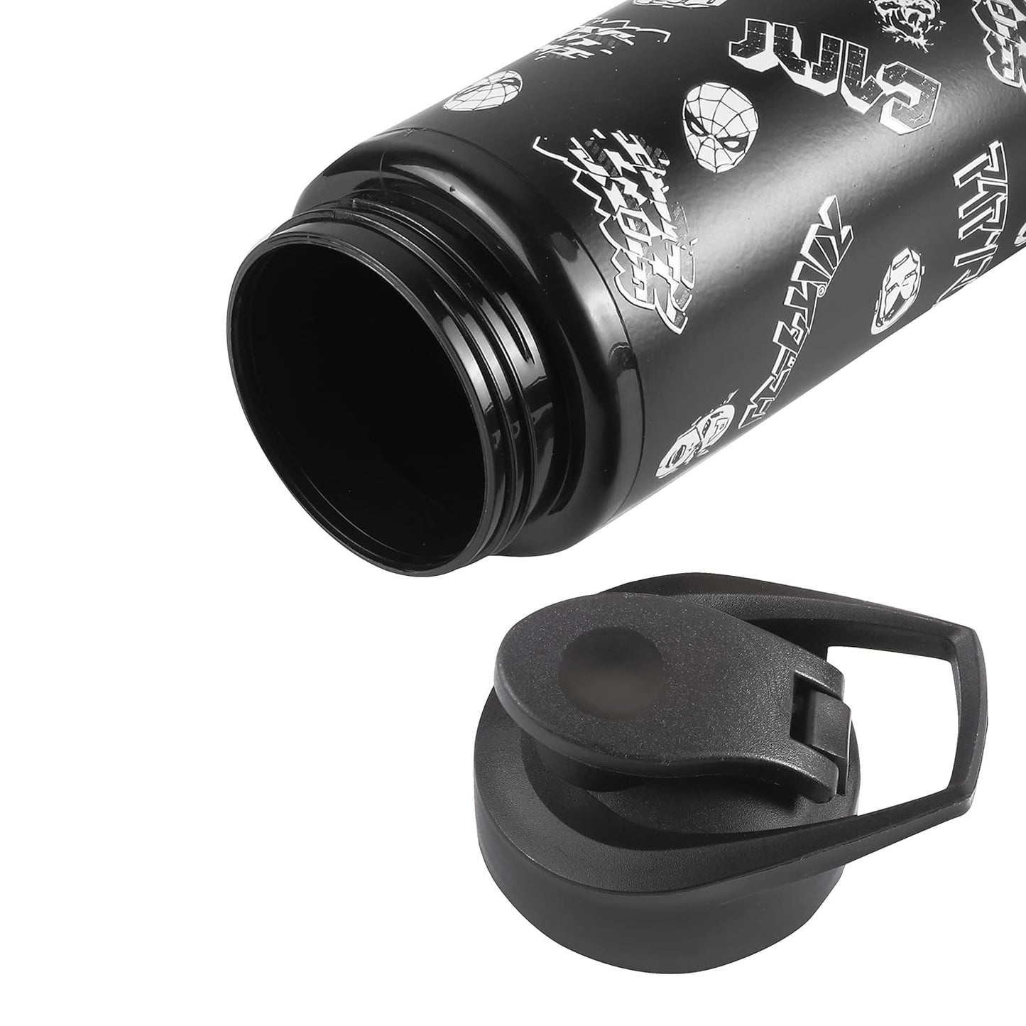 Marvel Superheroes Face Black Sipper Water Bottle