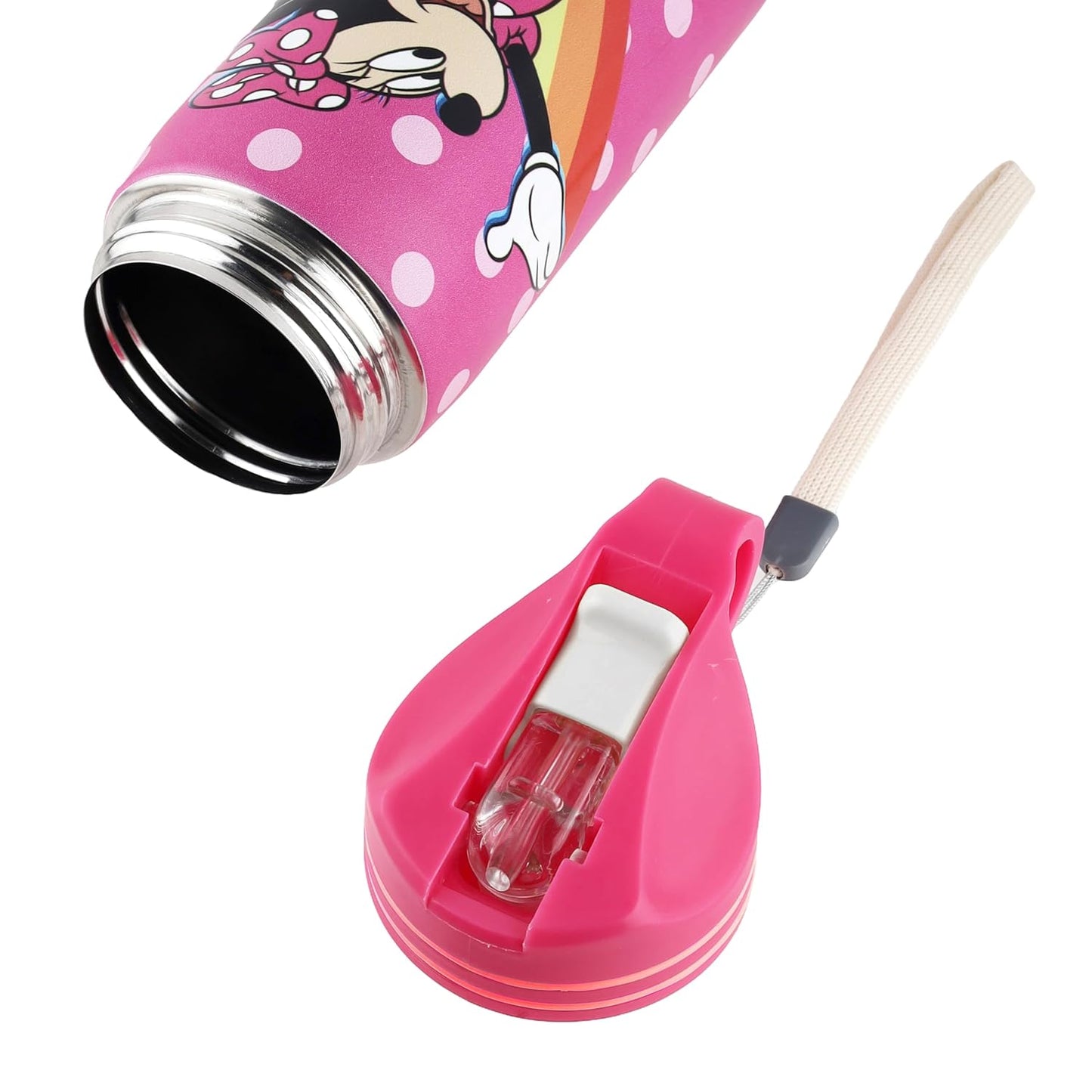 Disney Minnie Mouse 500ml Stainless Steel Sipper Water Bottle