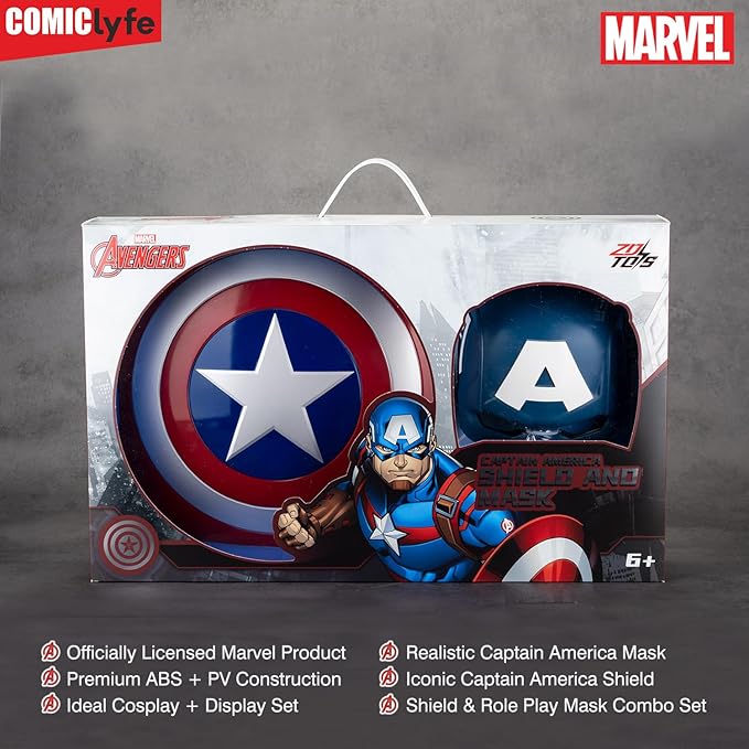 Marvel Captain America Shield & Role Play Mask Combo Set