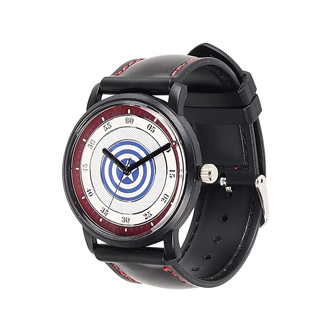 Marvel Captain America Leather Strap Analog Wrist Watch for Men (Black/Blue/Red) | AZ352