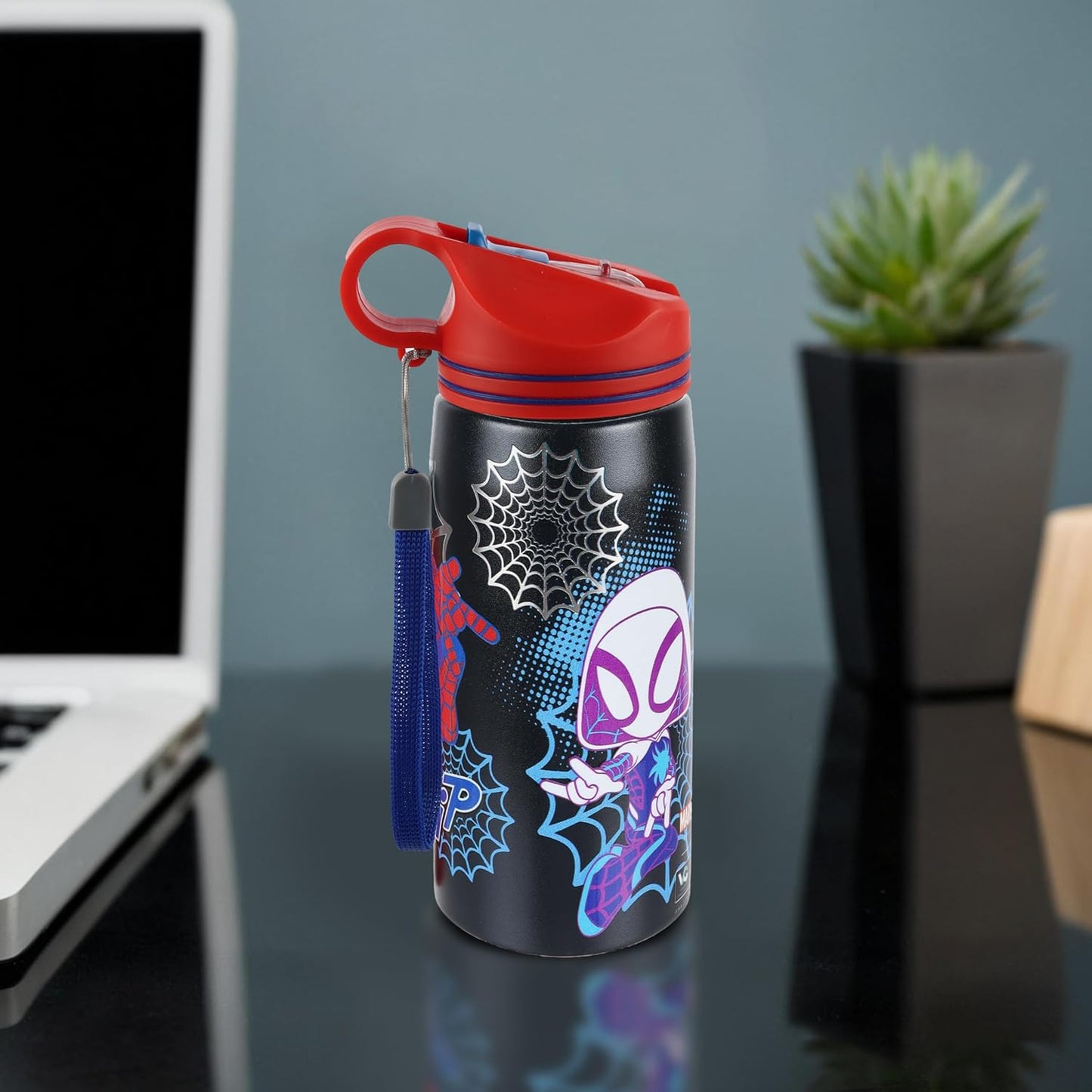 Marvel Avengers Superhero Spiderman Stainless Steel SIngle Wall Sipper Water Bottle