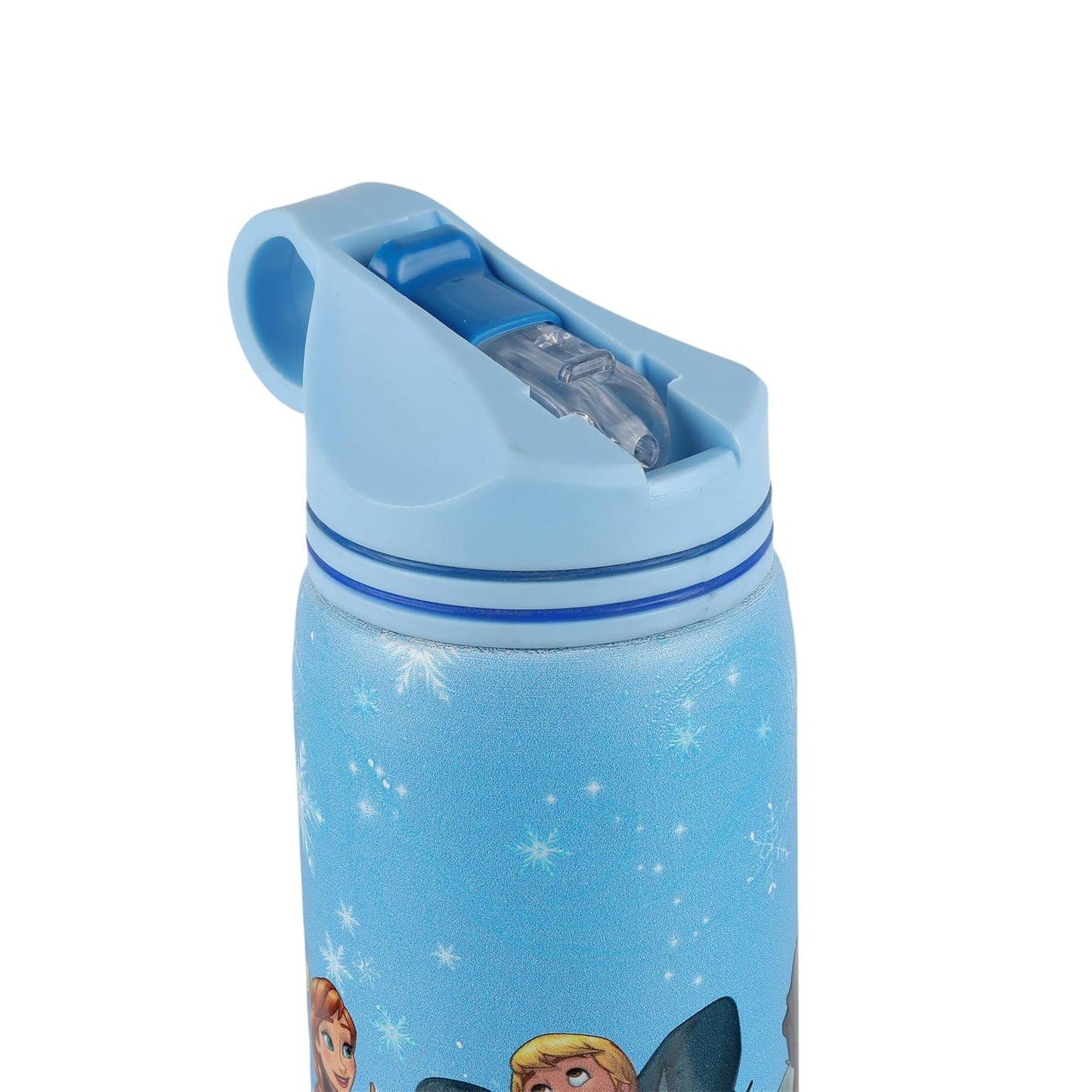 Disney Frozen Stainless Steel Water Bottle for Kids, Leakproof Sipper Bottle with Carry Loop, BPA-Free Metal Water Bottle for School, Travel, Picnic, Sports & Daily Hydration for Girls (Ice Blue)
