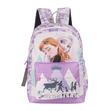 Disney Kids School Bag Soft Plush Backpacks Cartoon Printed Frozen and Elsa Girls School Bag | Casual Bagpack | Multicolor (5-12 Years)-AZ947