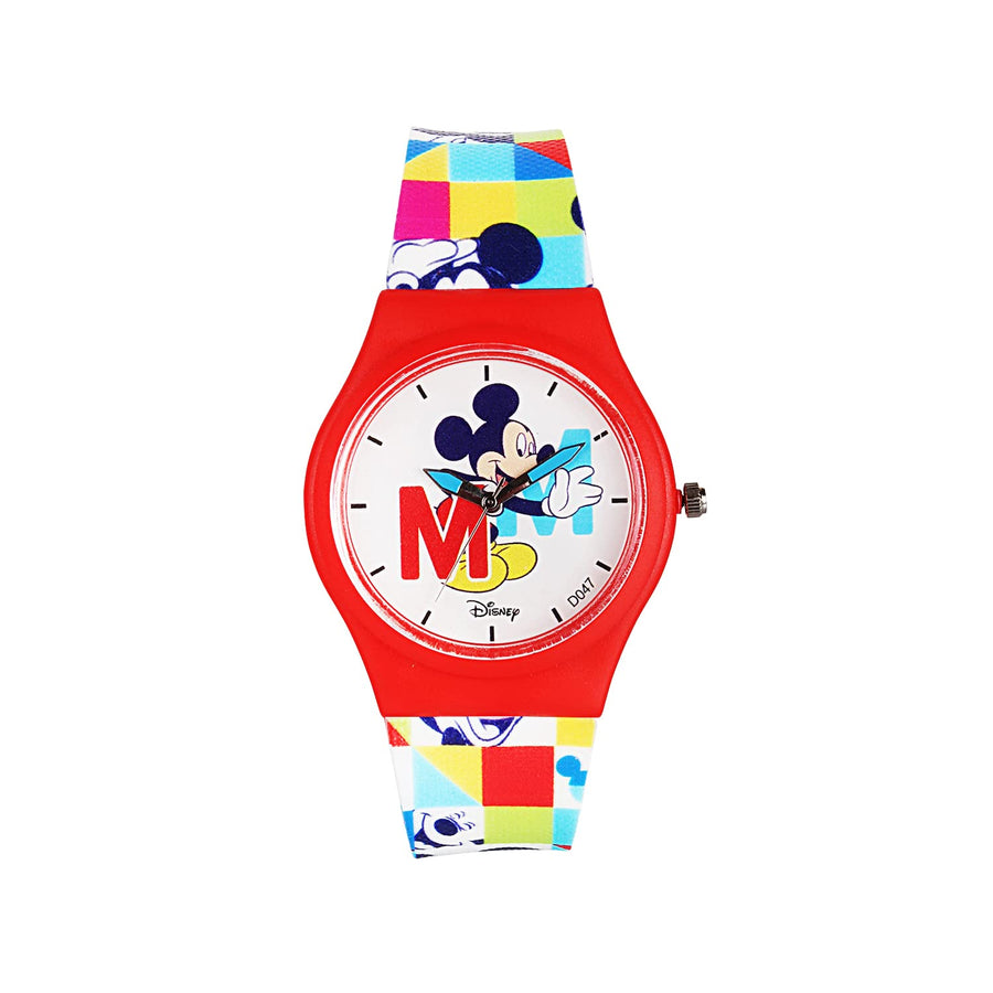 Disney Mickey Mouse Wrist Watch Mickey White Round Analogue Wrist Watch Multicolor Kids Birthday Gift for Boy Girl Age 3 to 12 Years-AZ71