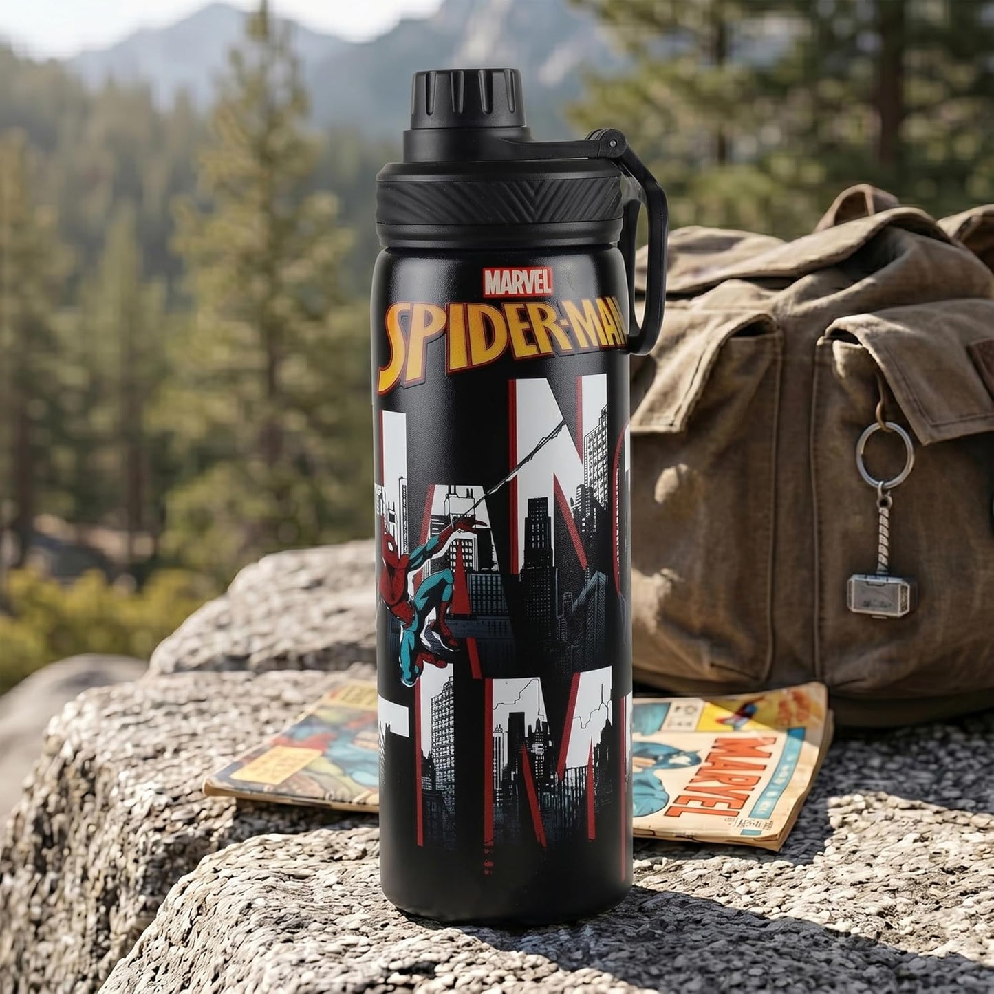Marvel Spider-Man Stainless Steel Water Bottle for Kids & Boys 700ml