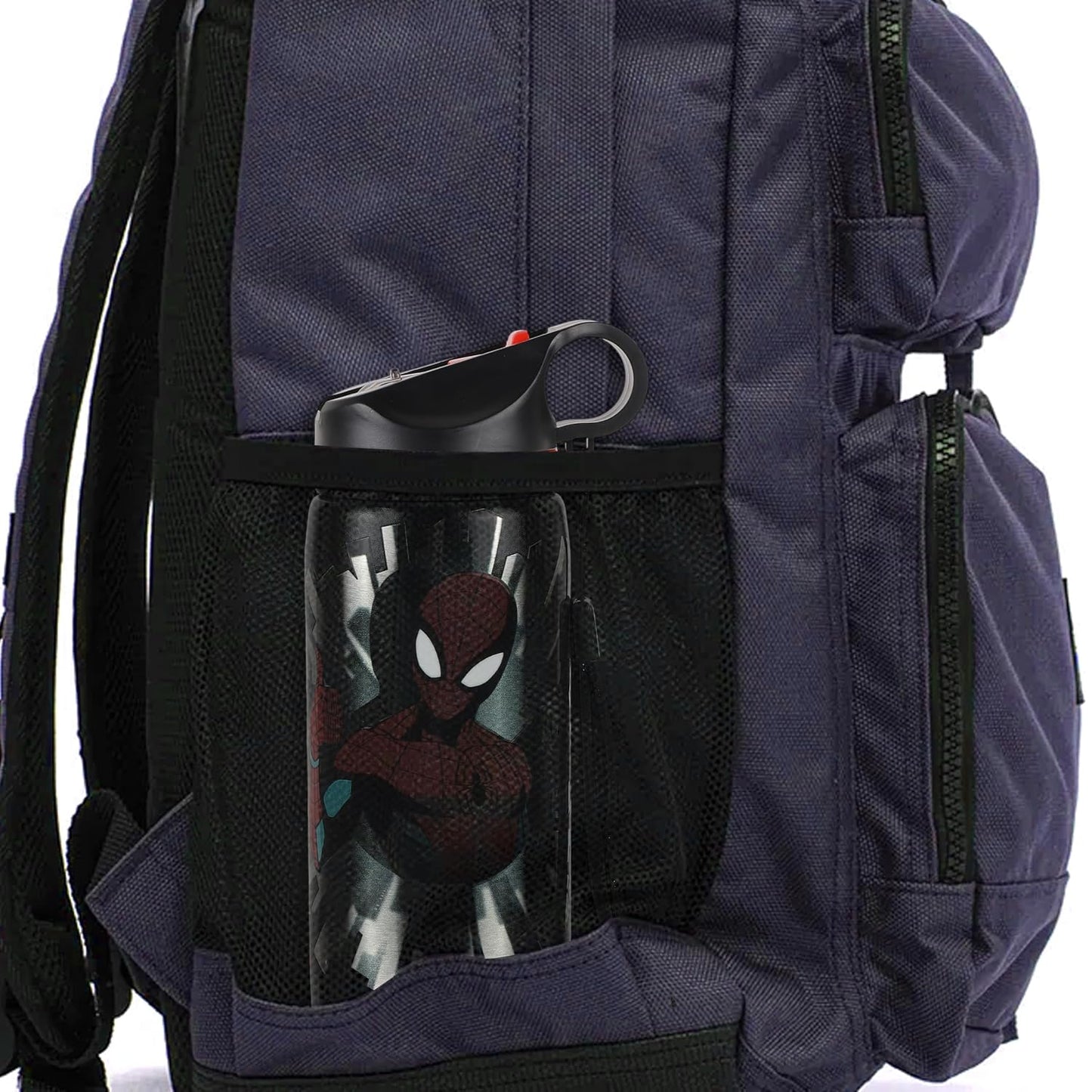 Marvel Spider-Man Stainless Steel Water Bottle for Kids, Leakproof Sports Sipper Bottle with Flip Top Lid, BPA-Free Reusable Drinking Bottle for School, Travel, Gym & Outdoor Use 500ml