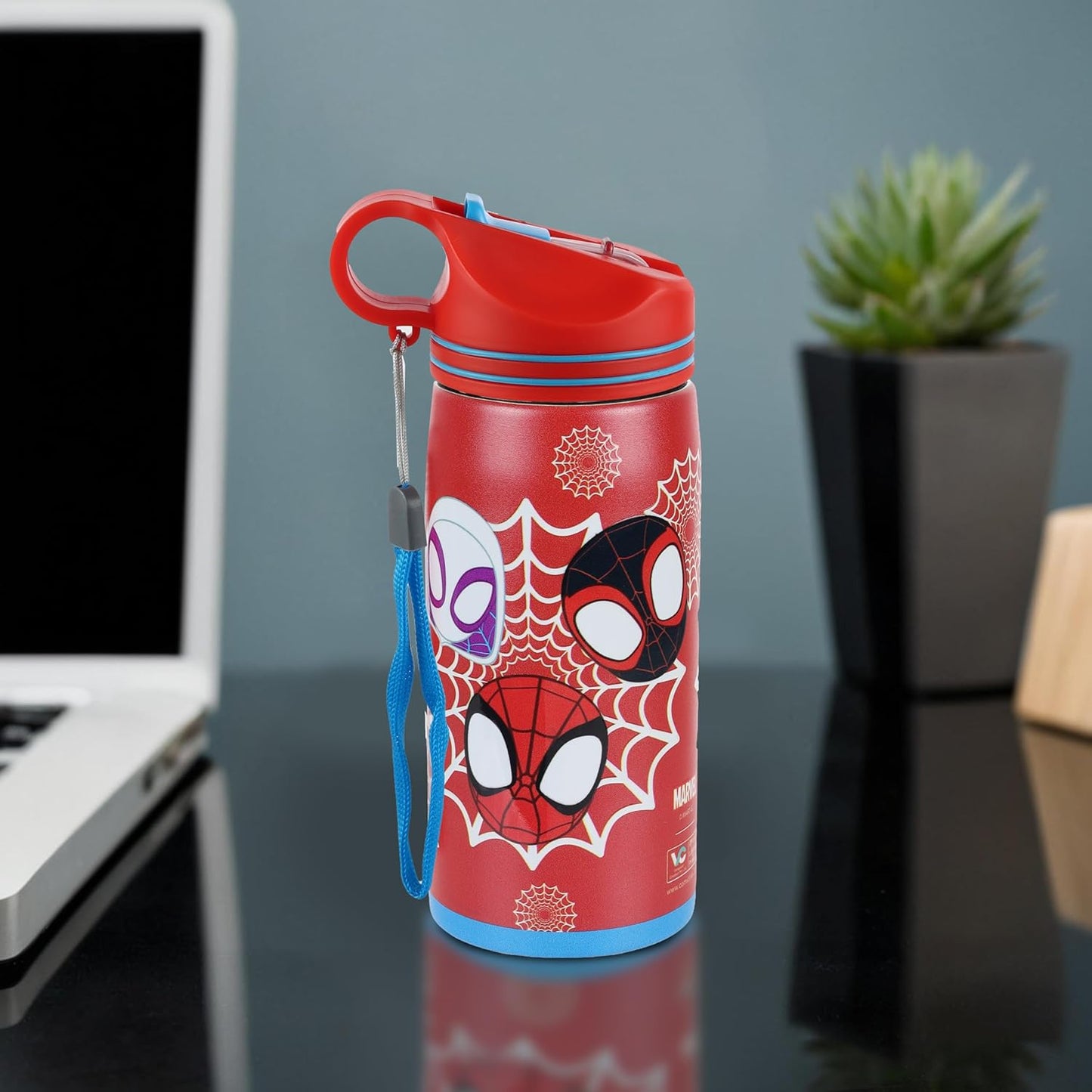 Superhero Spiderman Stainless Steel SIngle Wall Sipper Water Bottle