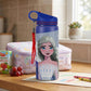 Disney Frozen Stainless Steel Water Bottle for Kids, Leakproof Sipper Bottle with Carry Loop, BPA-Free Metal Water Bottle for School, Travel, Picnic, Sports & Daily Hydration for Girls (Royal Blue)