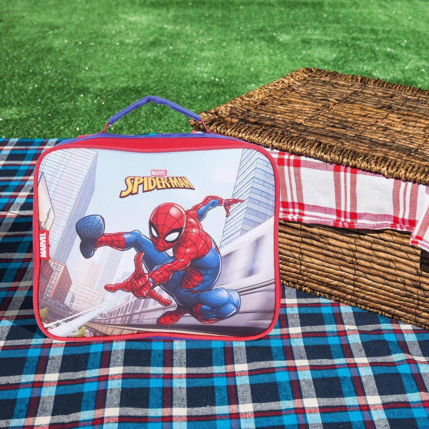 Marvel Spider-Man Insulated Lunch Bag for Kids | Leak-Proof, Durable, Lightweight Portable Tiffin & Storage Bag for School, Office, College & Travel – 5 Litre, Red & Blue