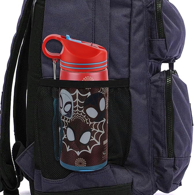 Marvel Avengers Superhero Spiderman Stainless Steel SIngle Wall Sipper Water Bottle For Unisex Kids School And Travelling | 500 Ml | RED | AZ2061 (Power Of Three)