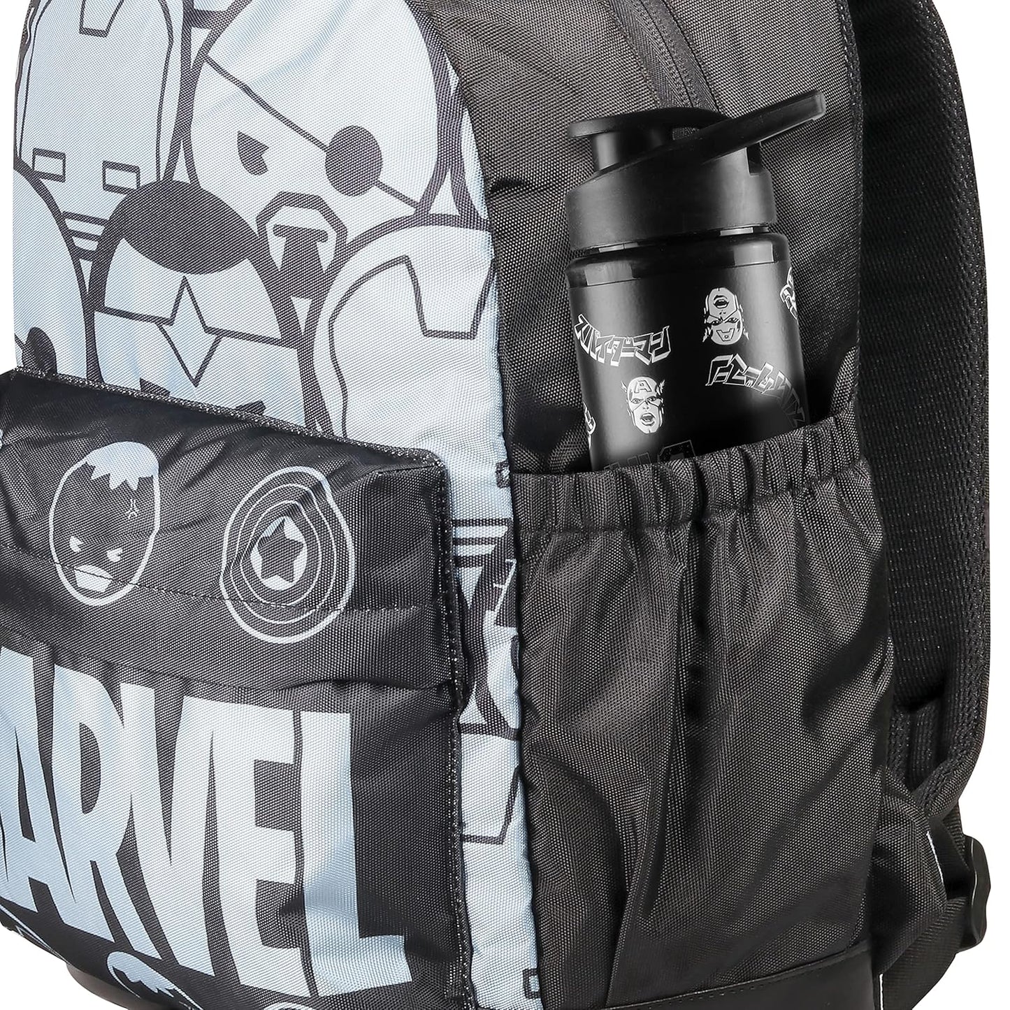 Marvel Superheroes Face Black Sipper Water Bottle