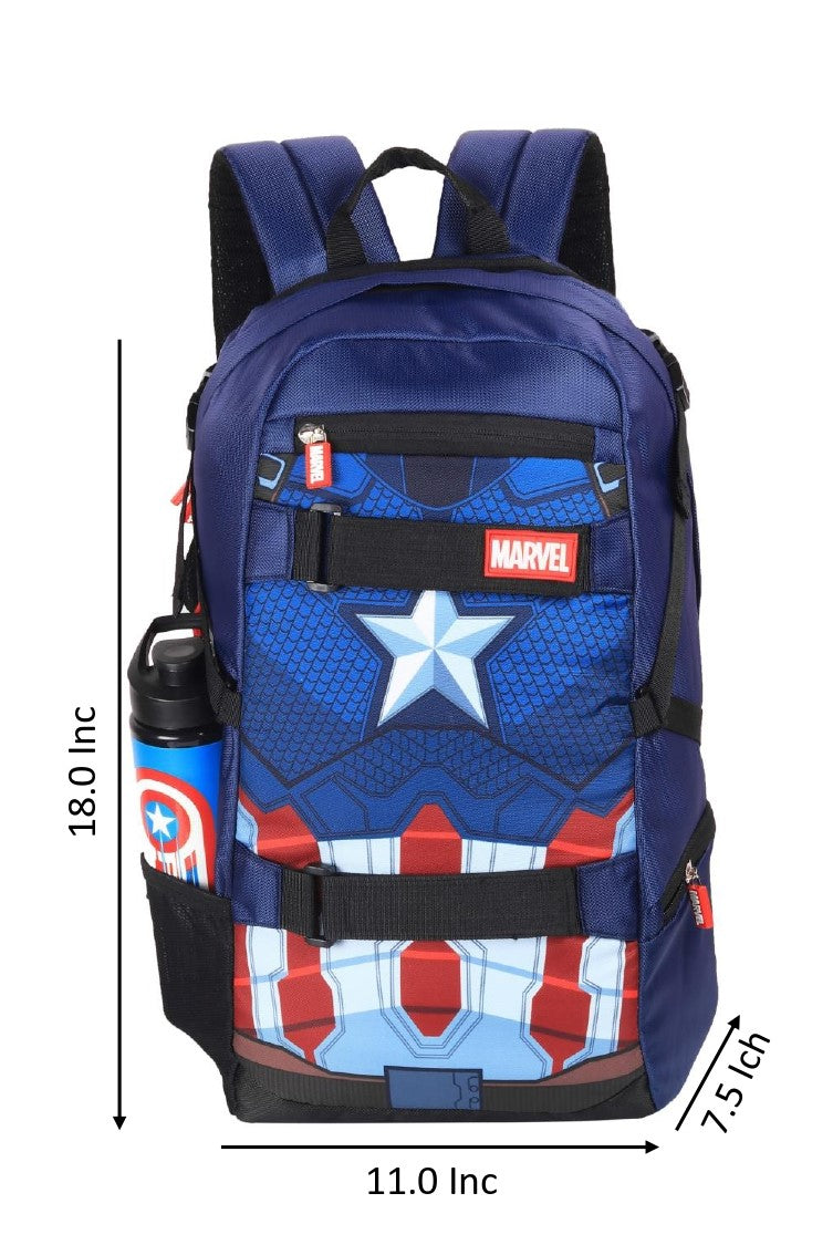 Marvel Avengers Captain America 29 liters Linen Polyester Durable Fabric Office Backpack -AZ 250, Multicolor