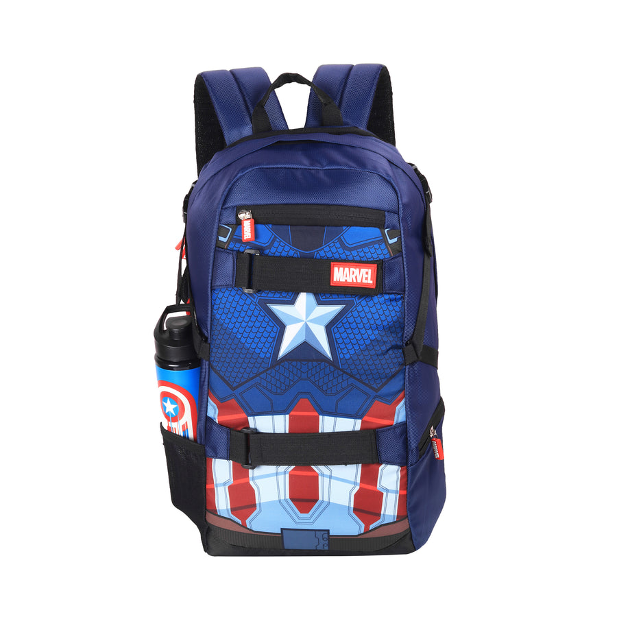 Marvel Avengers Captain America 29 liters Linen Polyester Durable Fabric Office Backpack -AZ 250, Multicolor