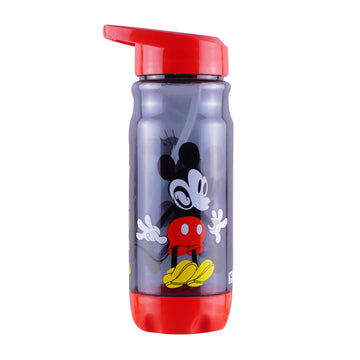 DISNEY Mickey Mouse Plastic Unisex Kids School Water Bollte 500 ml Bottle  (Pack of 1, Red, Grey, Plastic)