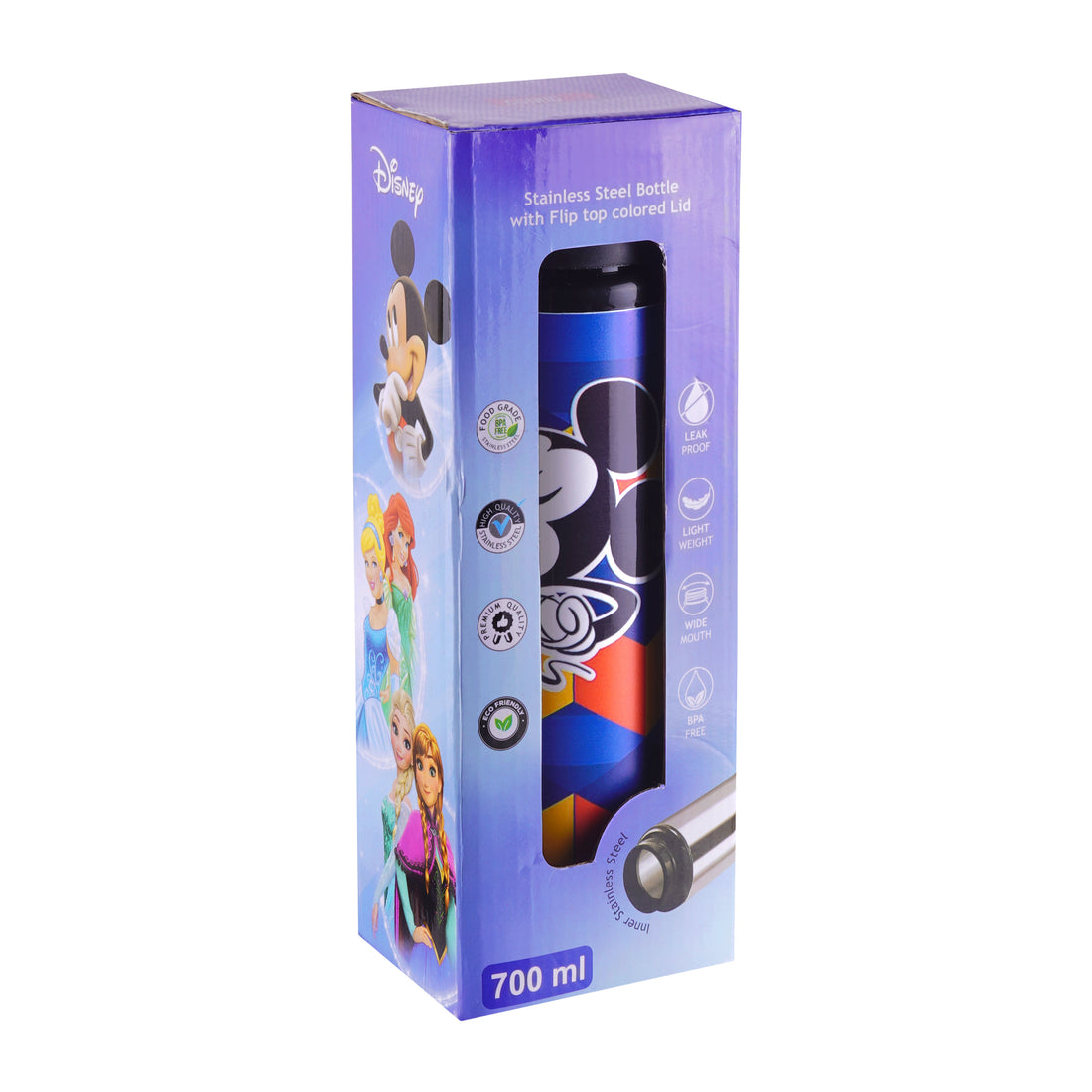 Disney Mickey Mouse Steel Single Wall Water Bottle | Blue | AZ2025