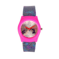 Disney Princess Blue Strap with Silver Dial Wrist Watch for Kids