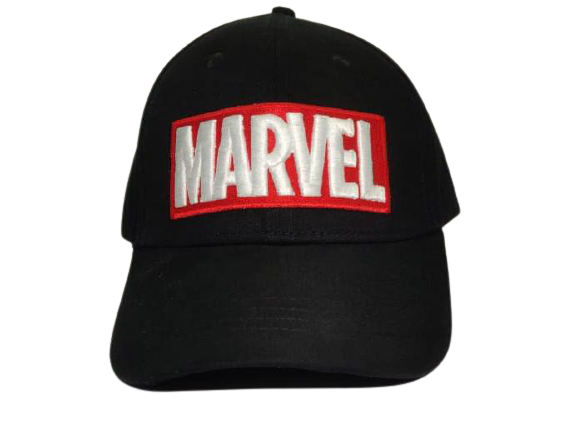 Marvel Black Cap Big Size Embroidery Work-